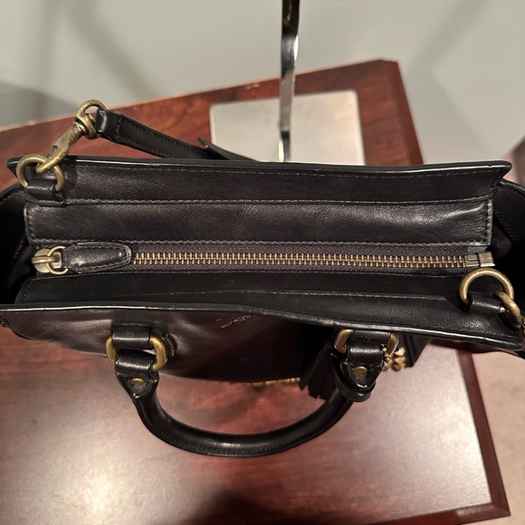 Coach Black Satchel with Gold Studs - Picture 10 of 12